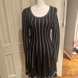 Charlie Jade Black and White Patterned Dress